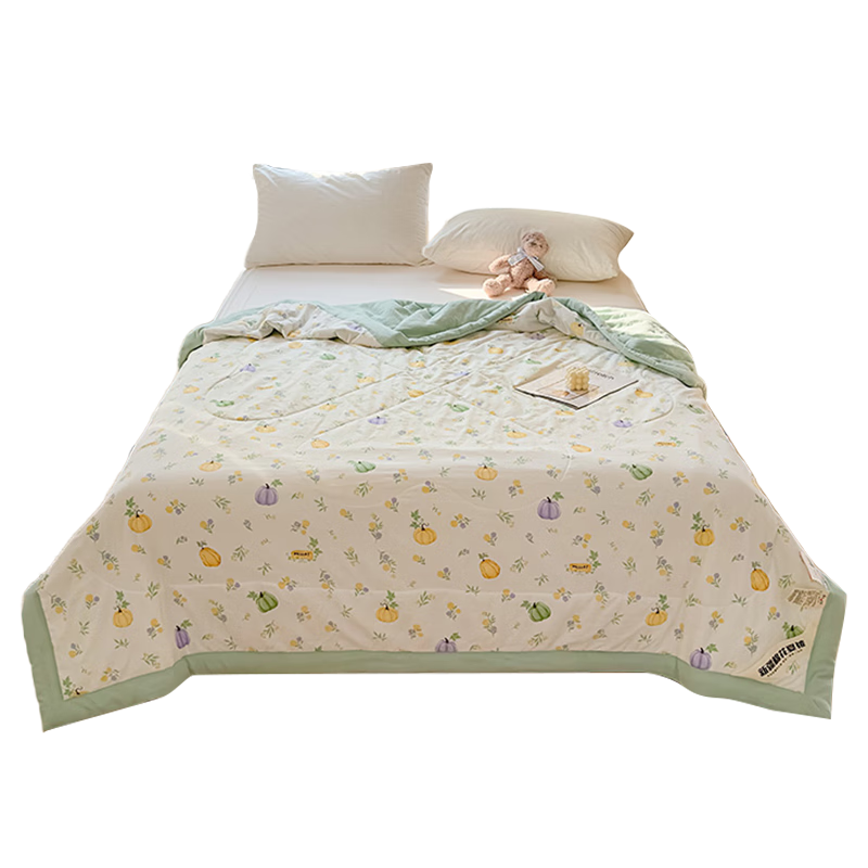 Hodo Class A Summer Cool Quilt, Air Conditioning Quilt, 51% Cotton Quilt Insert, Summer Quilt, Thin Quilt, 200*230cm, Pumpkin Patter