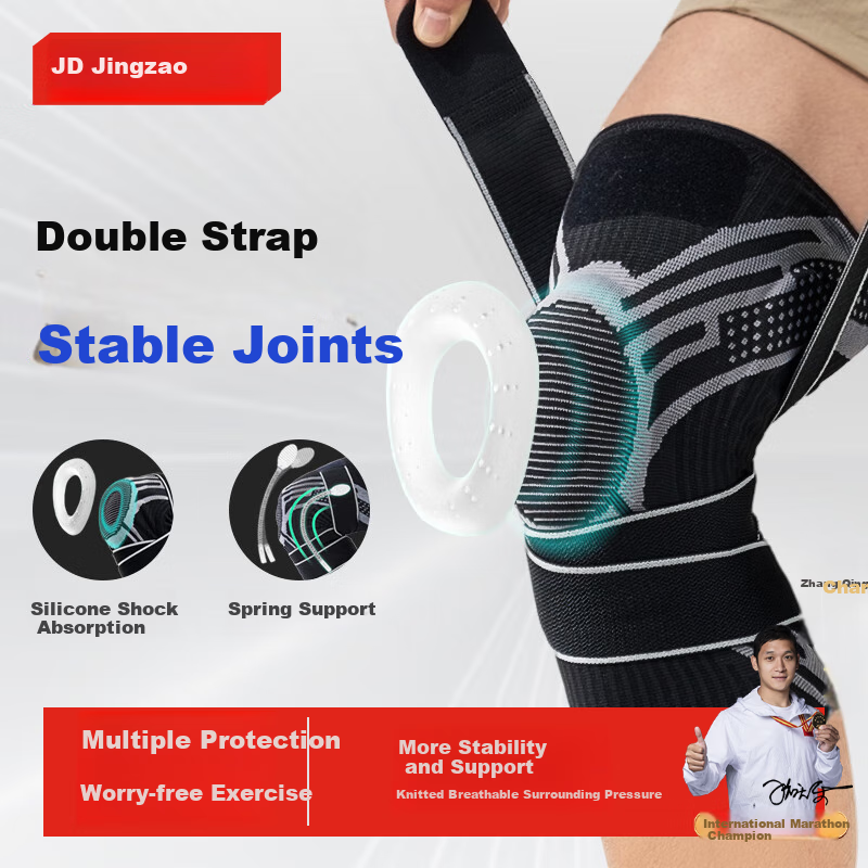 JD Original X380 Sports Knee Brace for Running And Basketball, Patella Fixation Meniscus Knee Protector, Single Piece L