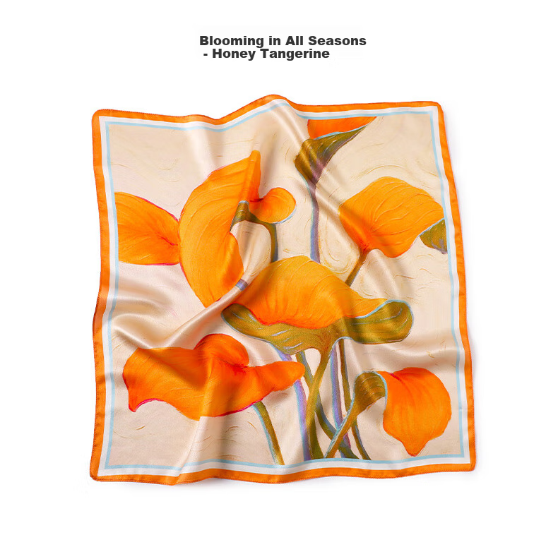 Hangsifu Silk Scarf, Mulberry Silk Neck Scarf for Women, Inner Wear, Neck Protection, Small Square Scarf, Scarf, Practical Birthday Gift for Mom 7