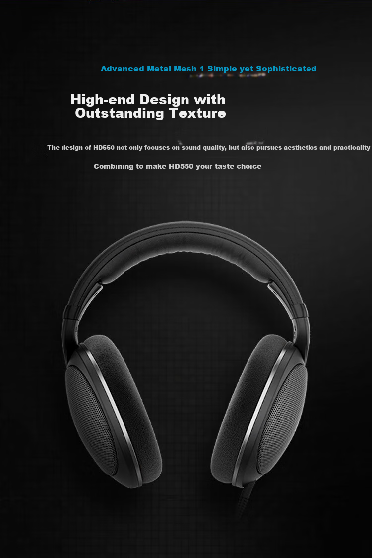 Sennheiser HD550 Wired Headphones, Open-Back HiFi Headphones, Over-Ear High-Fidelity Music And Gaming Headphones, Gift 6