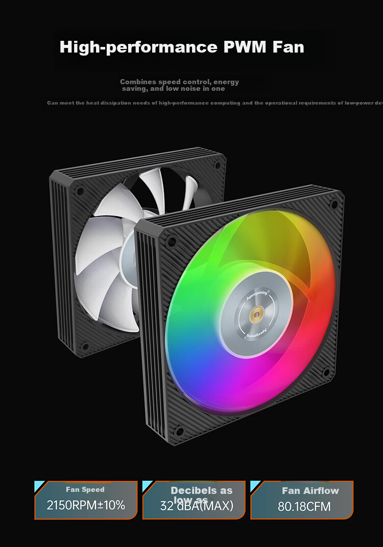 Apexgaming V6BG Single Tower Six Heat Pipes/Smart Digital Display Temperature Control Cooler, Dual Platform Compatible, Aura Sync Support, for 12th/13th Gen Intel Core, Main Product 6