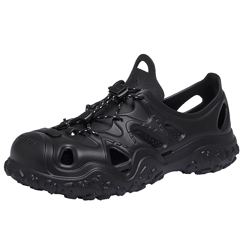 Camel Men's Ventilated Outdoor Beach Shoes Thick Sole Closed Toe Water Hiking Shoes L25M162035M Black Size 43