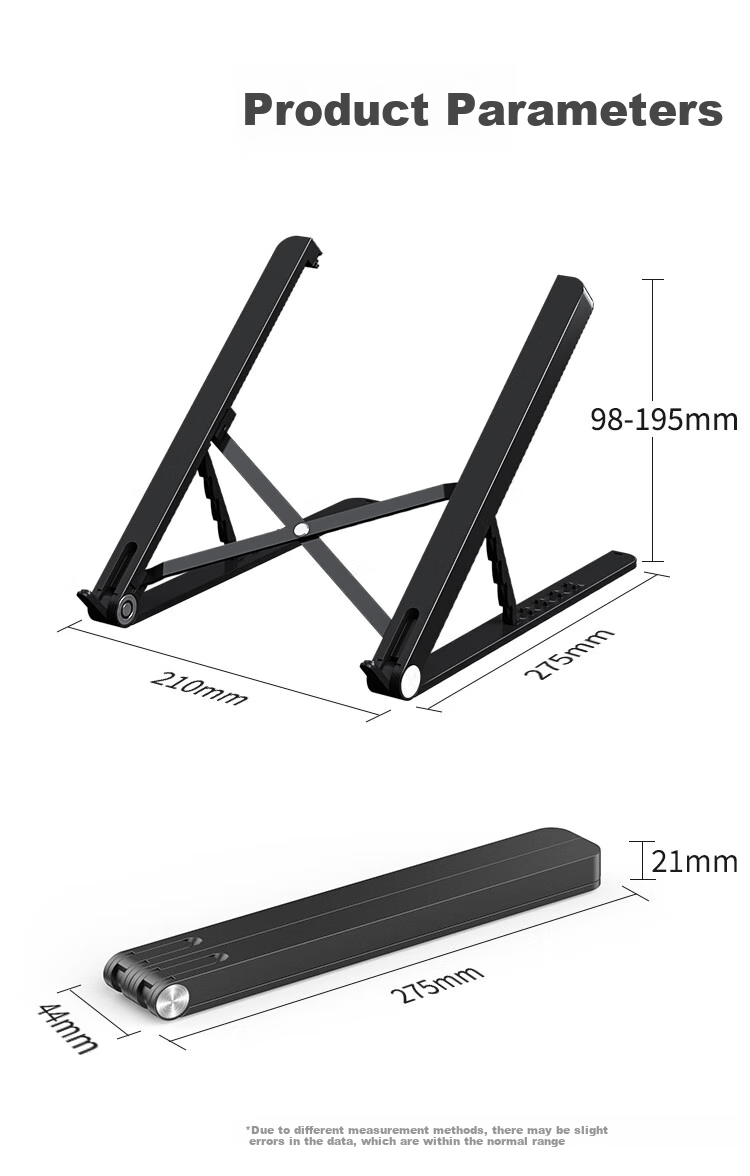HAILE Laptop Stand Cooling Pad, Portable And Easy to Store, Five-Level Adjustment, AC-4H Black 10
