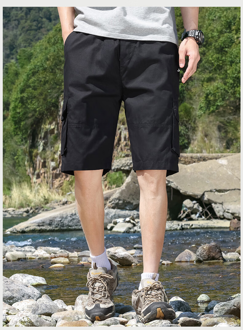 JEEP Men's Cargo Shorts, Loose Straight-Leg, Quick-Dry Breathable Sports Casual Five-Point Pants, Trendy Mid-Length Trousers 7