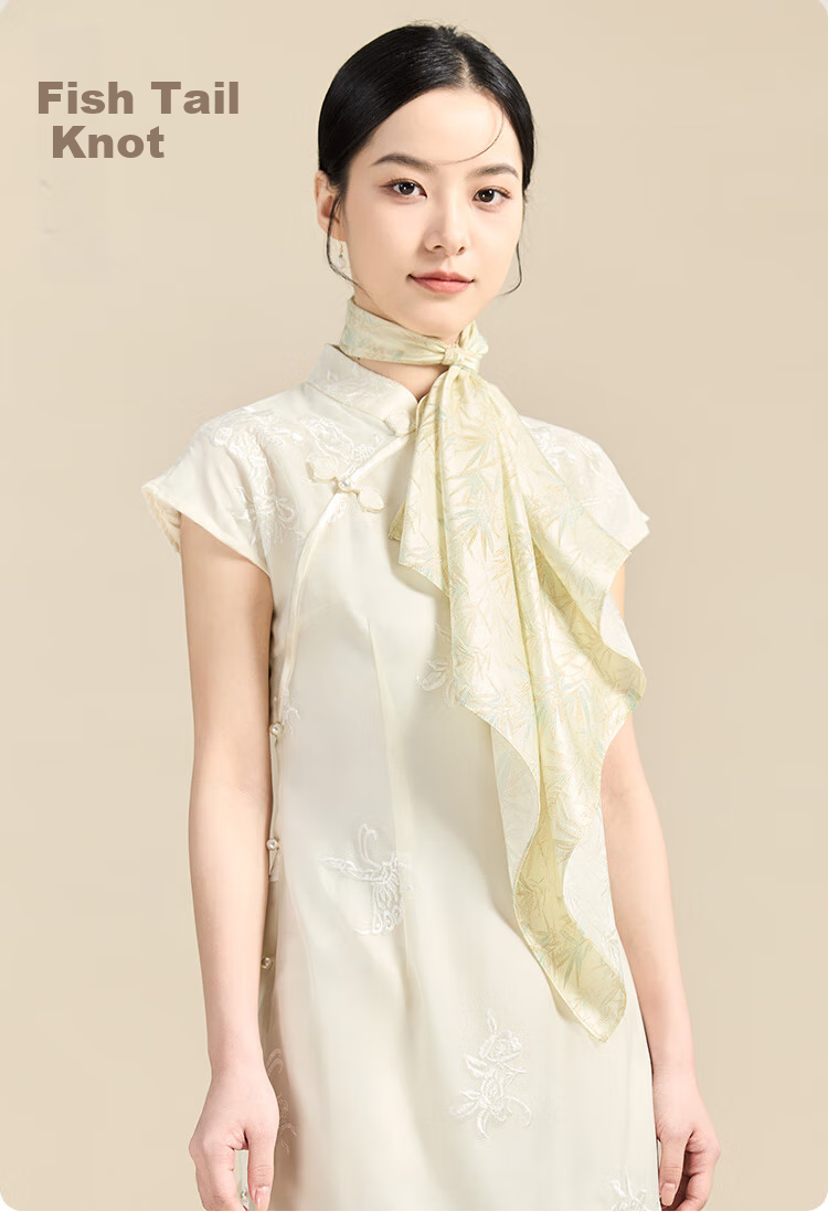 JIUMU 100% Mulberry Silk Scarf, Square Shawl, Women's Wrap, Gift for Girls And Mothers, Mid-Autumn Festival Birthday Present, Gift Box Set 8