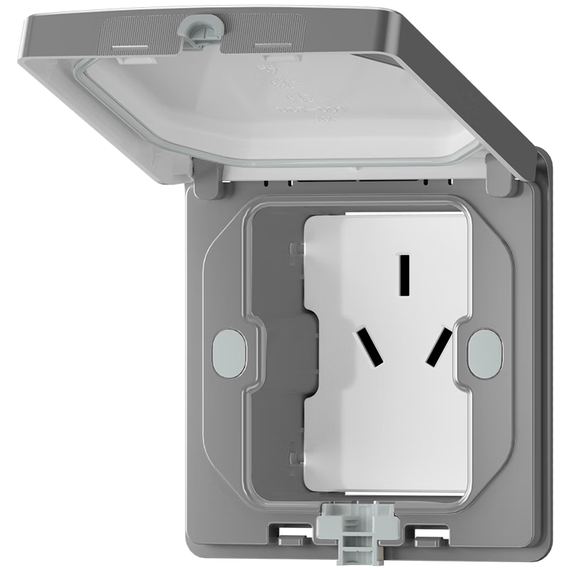 DELIXI Switch Socket 86 Type Embedded Air Conditioner Hidden Waterproof Starry Gray 16A Three-Prong Socket