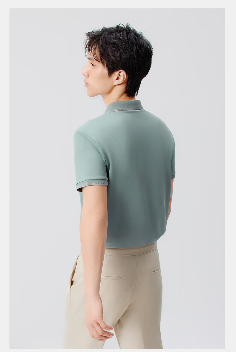 Hodo [Lin Gengxin's Style] Modal Silk Short-Sleeve Cool-Feeling Antibacterial Polo Shirt, Turn-Down Collar T-Shirt 23