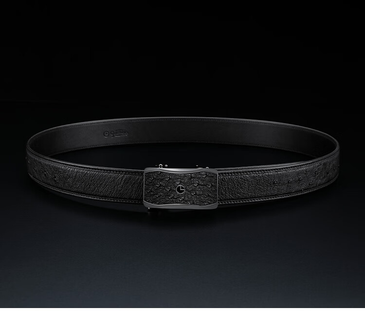 Goldlion Belt with Automatic Buckle, Inner Buckle Waistband, Ostrich Leather, High-End Wooden Gift Box, Trouser Belt, Birthday Gift for Gifting 2