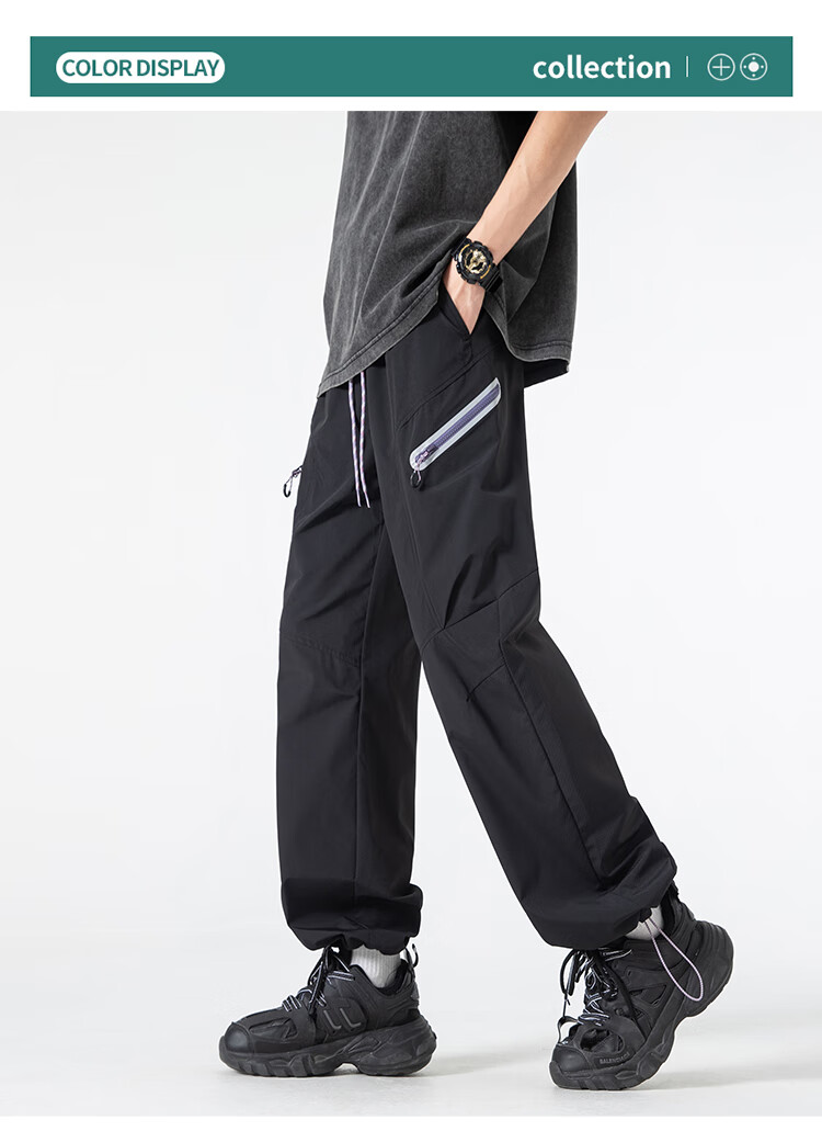 MMOPTOP Quick-Dry Tactical Pants for Men, Spring And Summer Outdoor Sports Loose Breathable Cargo Pants MIZ02 Obsidian Black L 8