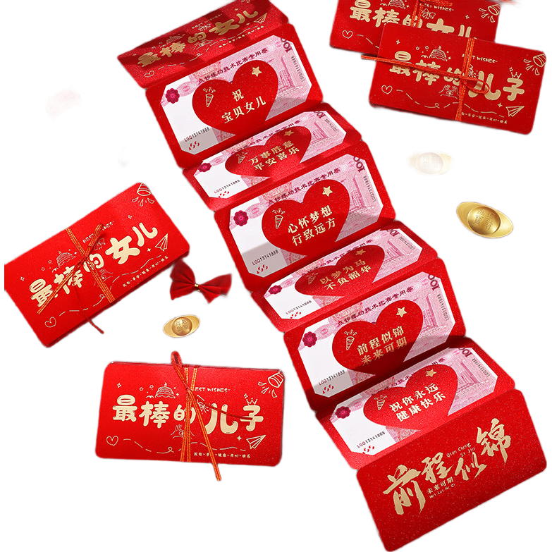 Faramon Best Son Golden Achievement Folding Birthday Red Envelope Packet for 18th Adult Ceremony and High School Entrance Exam Gift Bag
