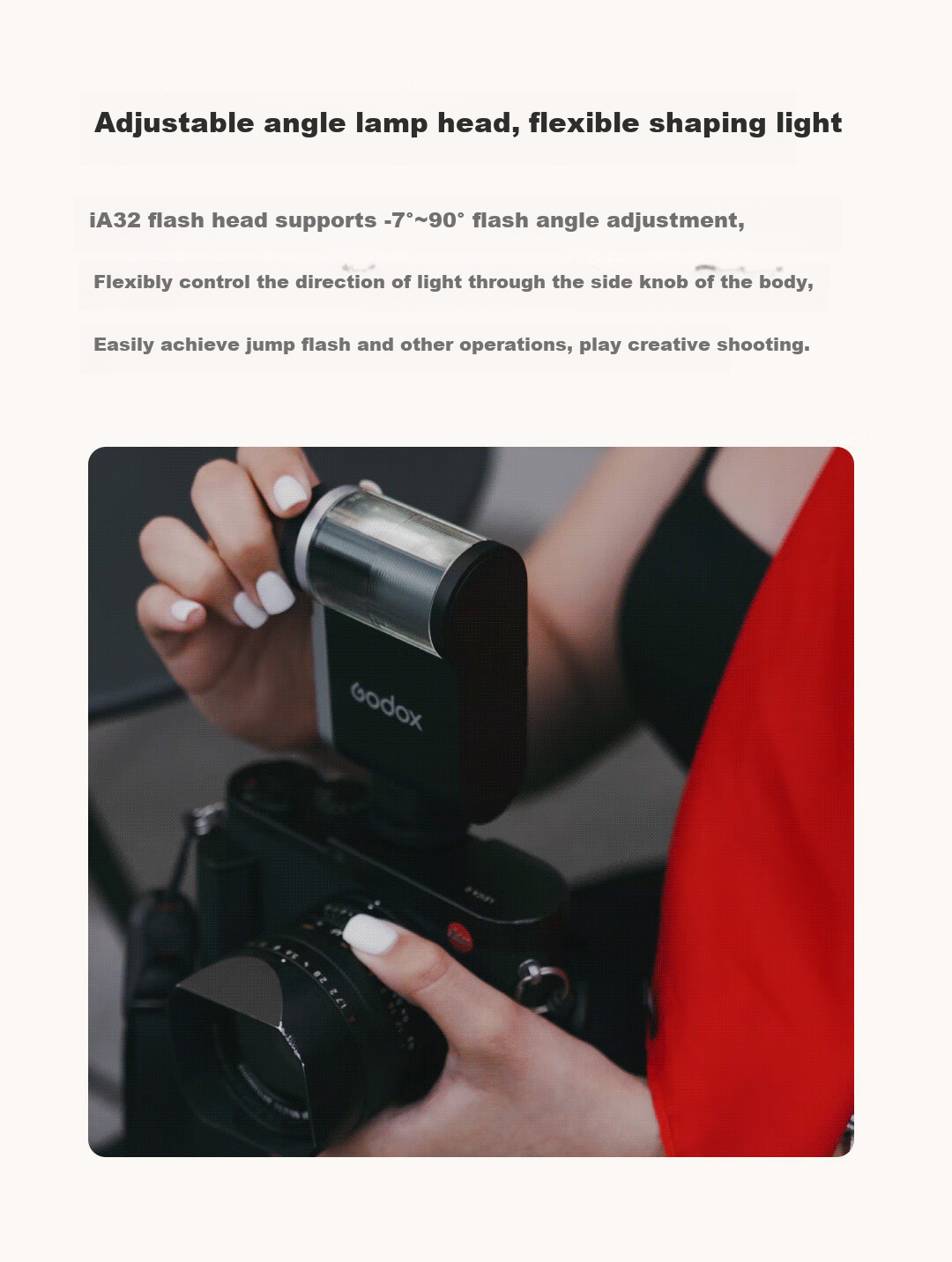 Godox IA32 Flash, Compact Hot Shoe Interface Universal Camera Speedlight, Small Cube Portable for Outdoor Shooting, Portrait Photography, And Mirrorless Digital Cameras 5