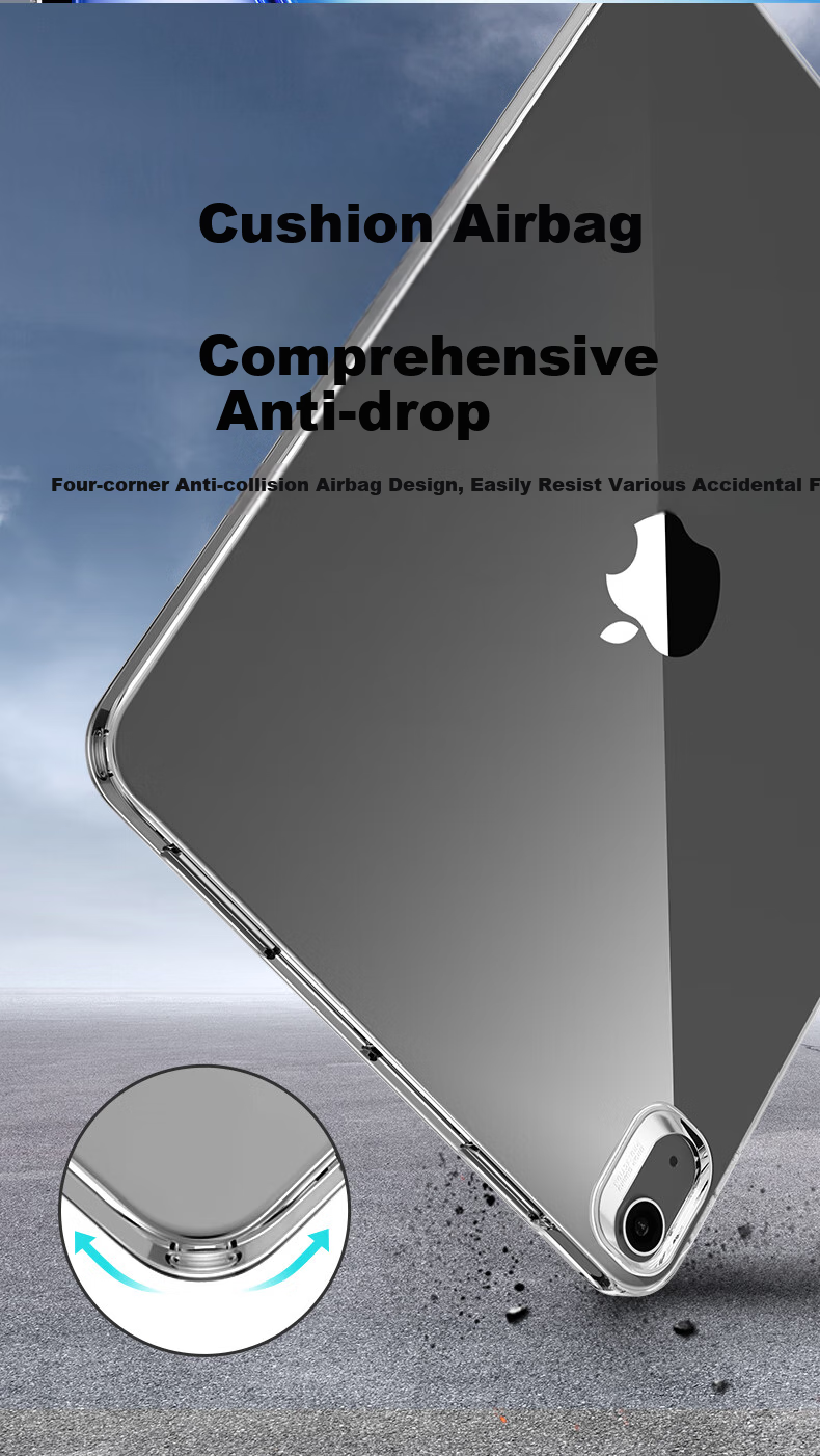 ESR IPad Air8/7/6/5/4 Protective Case, 11-Inch 2026/25/24/22/21 Models, 10.9-Inch Apple Tablet Back Cover, Slim Shockproof TPU Transparent Single Bottom Case, Translucent White 5