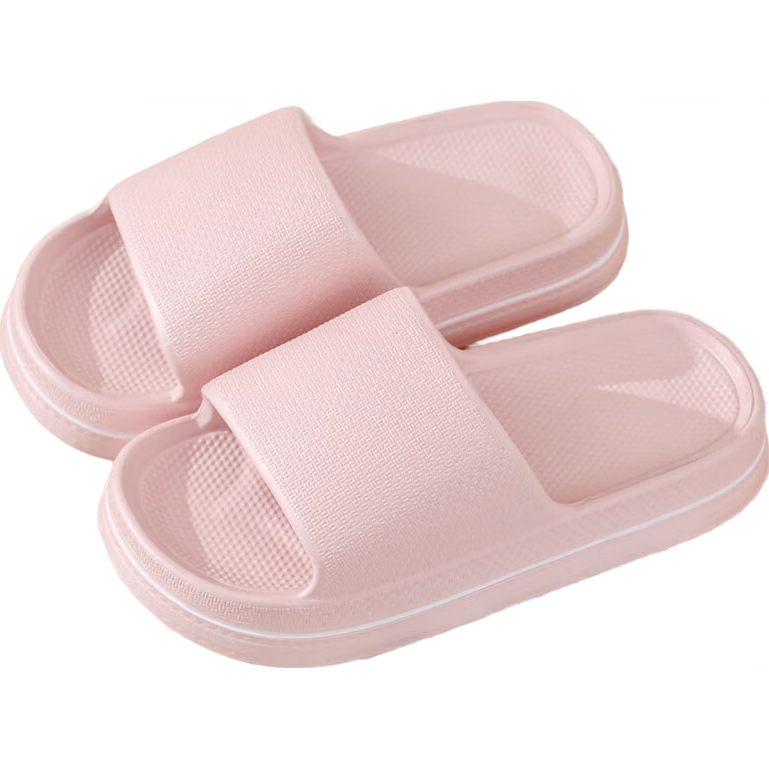 Huameijianbu Home Couple Slippers, Thickened, Non-Slip, Quiet, Macaron Style, for Men And Women, HM618, Shrimp Pink, Size 40-41