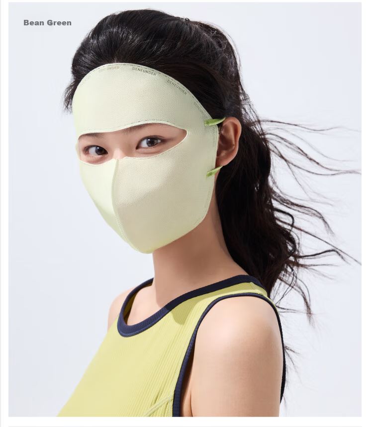 Beneunder Daily Disposable Sun Protection Face Mask for Women, Full Face UV Protection Mask, Twilight Black (X7) UV221 18