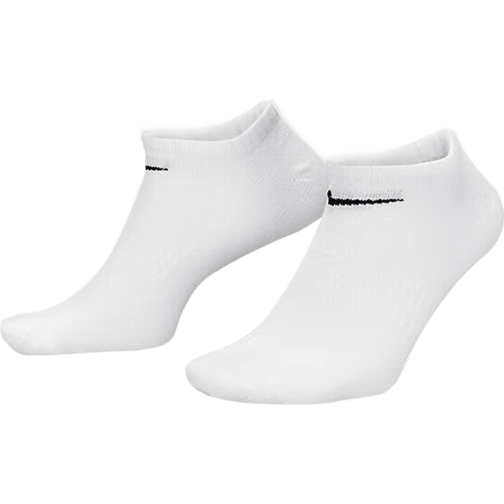 NIKE Men's Socks, Three-Pack, Boat Socks, Casual Socks, Athletic Socks, Basketball Socks, White Socks, SX7678-100, Size M
