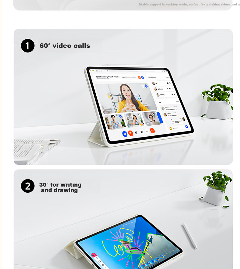 RBP Compatible with 2025 New IPad 11/10 Case, A16 Chip 10th Generation Tablet Protective Cover, Upgraded 3Y Foldable Magnetic Detachable Anti-Bend Pen Holder Apple Kitty 4
