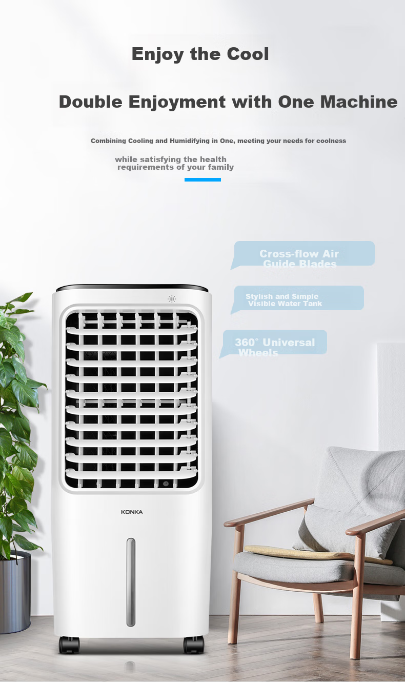 KONKA Air Conditioner Fan Remote Control Industrial Cooling Fan for Home Use, Movable Water-Cooled Fan, Cooling Machine for Commercial Use, Small Air Conditioner with Water Tank, Large Air Volume Cooling Fan, 12L Large Water Tank KF-LY26DY 4