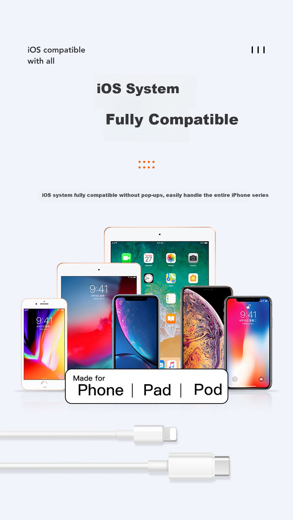 DiyiGongfang Apple Charging Cable Data Cable Fast Charging Cable for IPhone 13/14 Pro Max/12/Xs/XR/PD 1-Meter Cable Quick Charge Type-C Port + 20W Charger Set 6