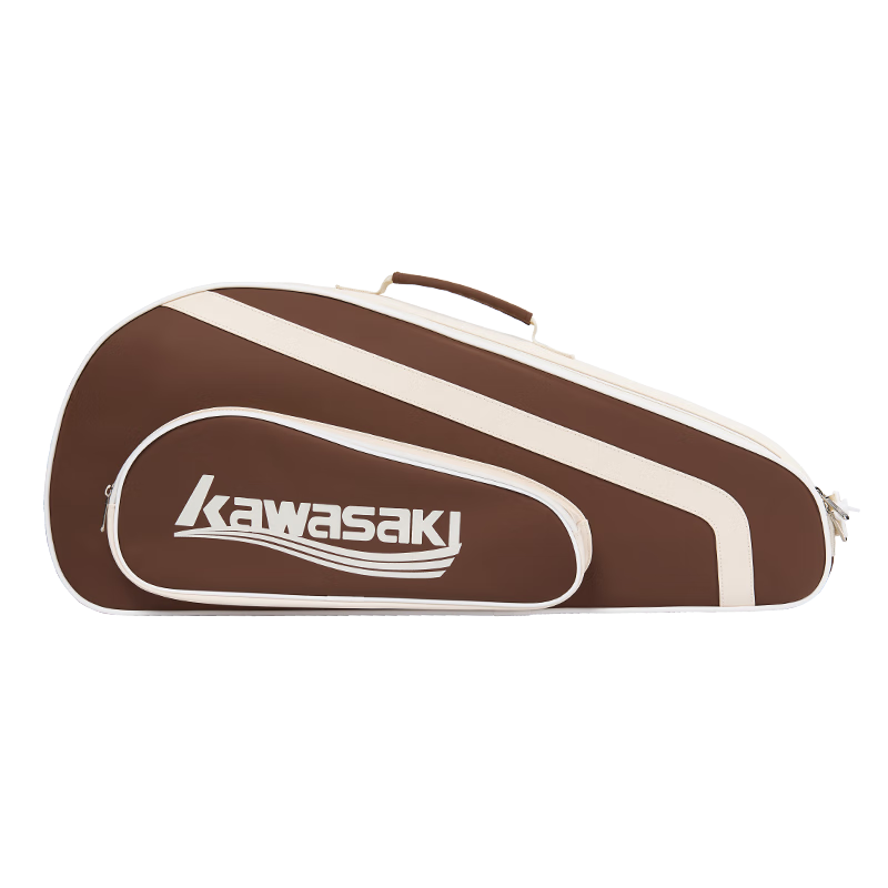 KAWASAKI Badminton Bag, Borderless Retro Handbag, 6-Racket Capacity, Large-Capacity Sports Bag, Tennis Bag C8612, Brow