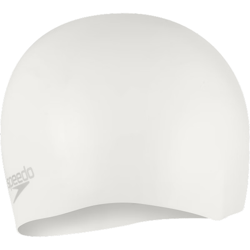 Speedo Silicone Swim Cap Solid Color Classic Flexible Comfortable Waterproof Hair Protection White