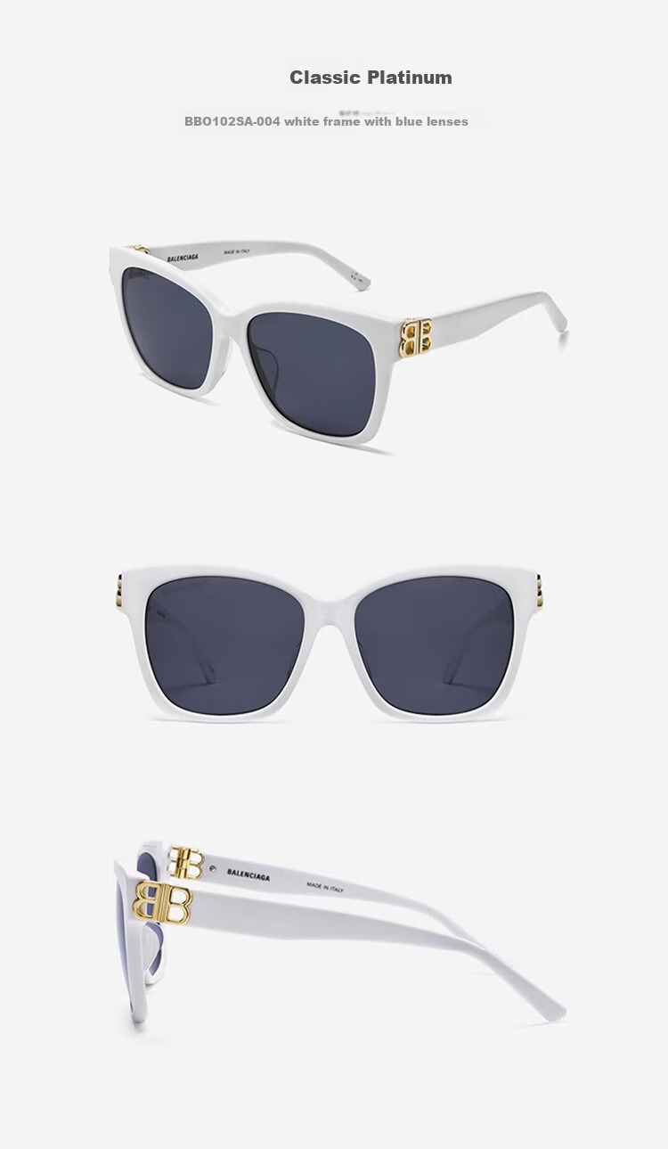BALENCIAGA Parisian House Kailun Sunglasses, Square And Round Cat Eye Frame, Sunglasses for Men And Women, Gift BB0102SA-001 5