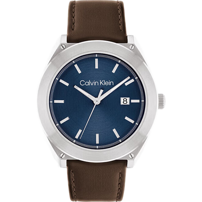 Calvin Klein CK Watch, Modern Era Style, Vintage Leather Strap, Men's Wristwatch, Birthday And New Year Gift for Men, 25200200