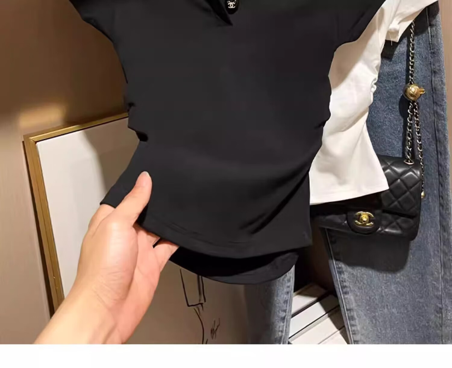 Woodpecker Women's Short Sleeve T-Shirt 2026 Summer Polo Collar Top Short Waist Slim Casual Design Light Gray M 15