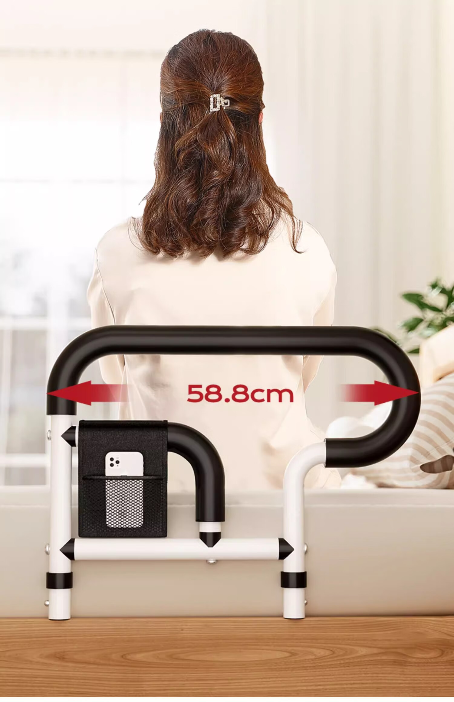 Meiruide No-Drill Elderly and Pregnant Women Getting Up Aid Bedside Handrail Anti-Fall Bed Guardrail TY-GF-6193 11