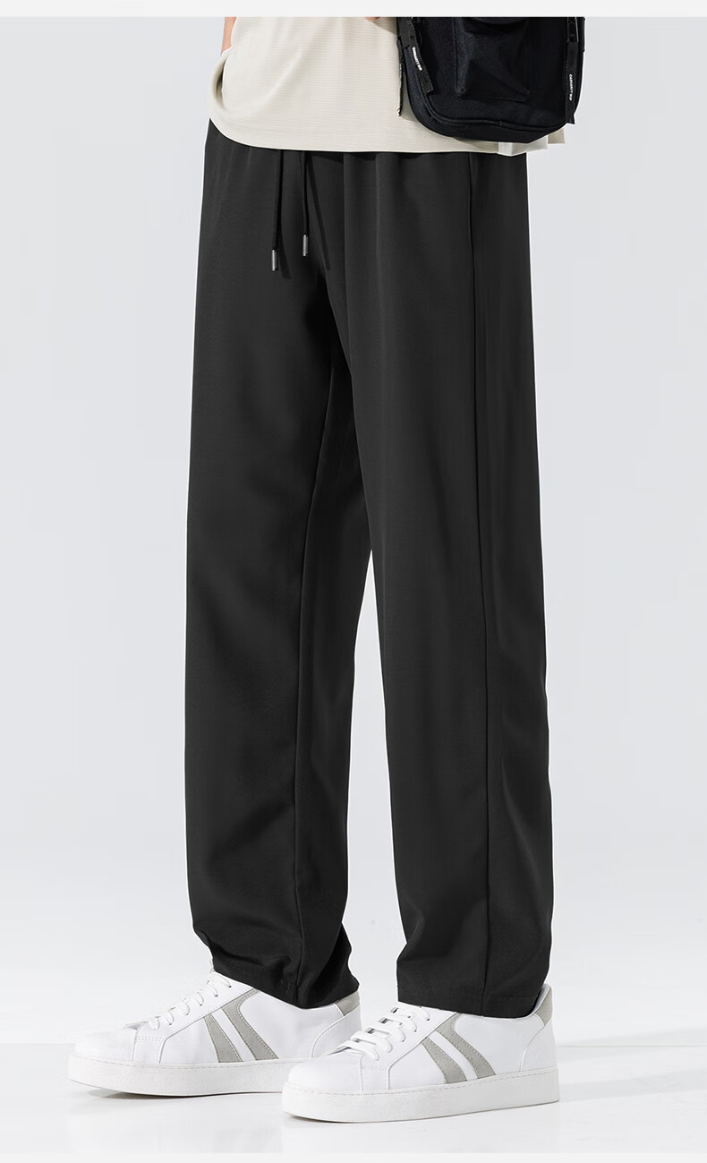 Warrior Ice Silk Pants for Men, Thin Summer Quick-Dry Breathable Loose Long Trousers, Cool-Feeling Sports Casual Straight-Leg Pants YD 9