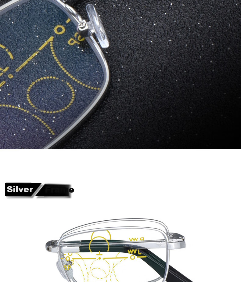Boshide Reading Glasses, Foldable Reading Glasses, Progressive Multi-Focal Anti-Blue Light, Foldable Full-Frame [Silver], +4.00 Diopters 11