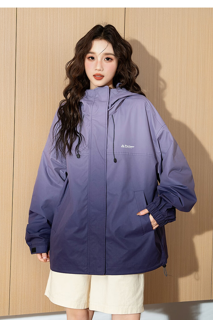 TonLion 2026 Autumn And Winter Women's Niche Fashion Outdoor Sports-Inspired Hooded Gradient Jacket with Design Elements 7