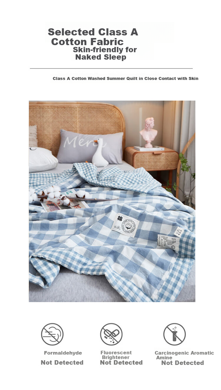Hengyuanxiang Xinjiang Cotton Quilt, Air Conditioning Quilt, Washable Summer Cool Quilt, Single Or Double Bed, Dormitory Pure Cotton Summer Quilt, 180*200cm 2