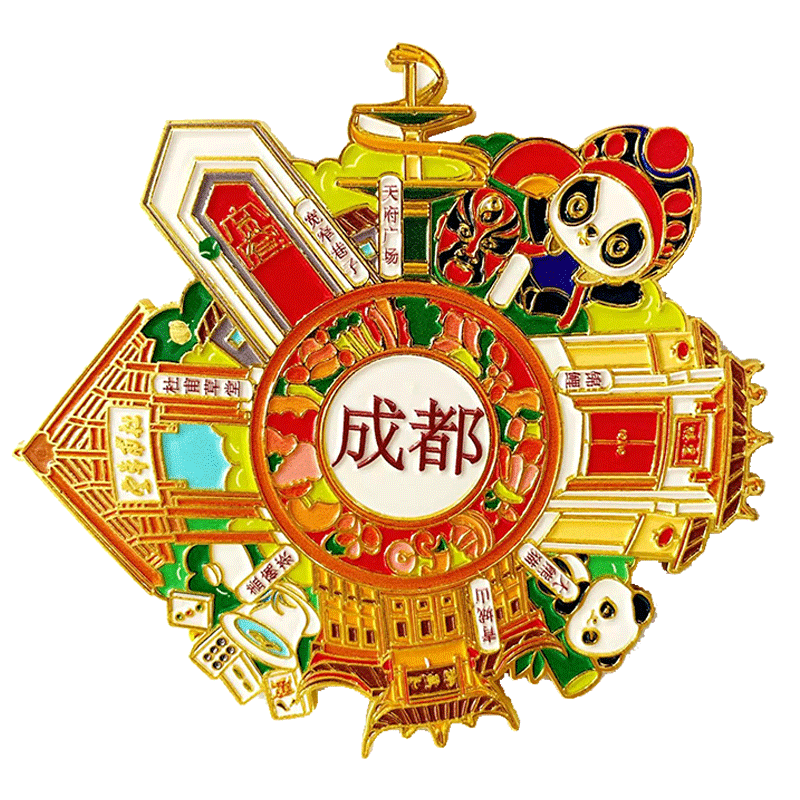 Aimo Metal Refrigerator Magnet Chengdu Magnetic Tourist Souvenir National Trend Cultural Landmark City Gift