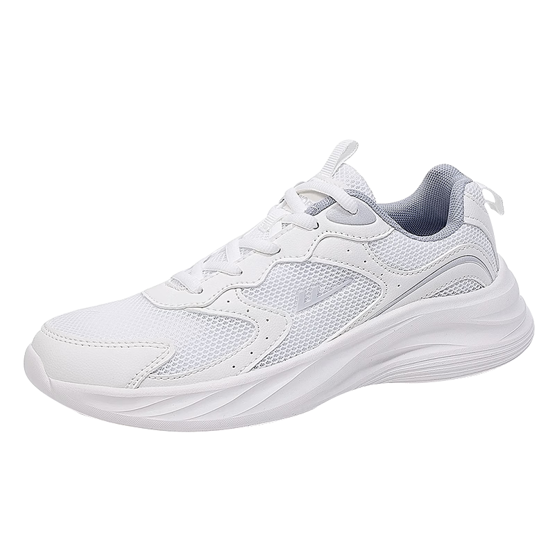 Huili Official Women's Shoes, Summer Breathable Mesh Sneakers, White Casual Shoes for Women, Running Shoes, White And Gray, Size 38