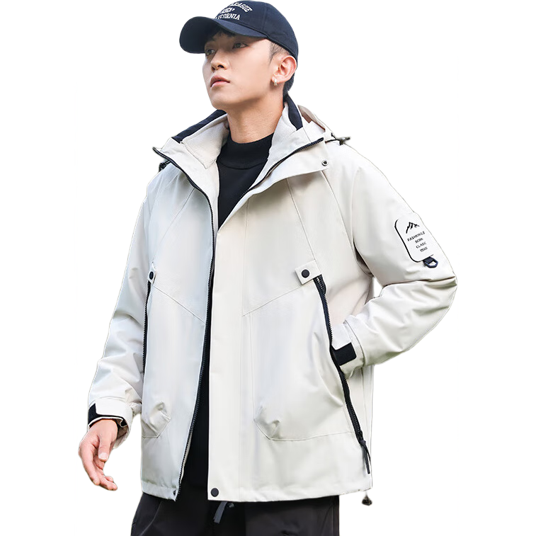 Jeanswest 3-in-1 Men's Spring and Autumn Outdoor Sports Detachable Jacket with Warm Fleece Liner