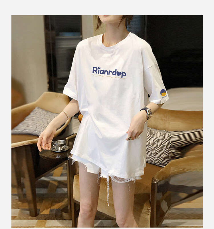 TonLion 2026 Summer Short-Sleeve T-Shirt for Women, Pure Cotton Simple Versatile Fashion Round Neck Half-Sleeve Top 1