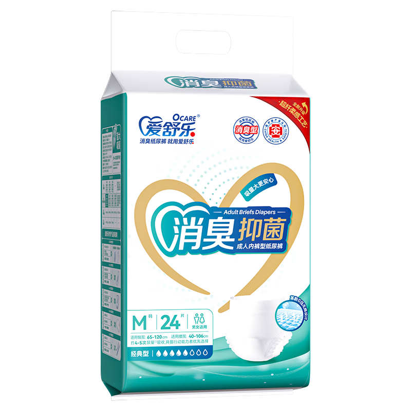 Aishule Odor-Resistant And Antibacterial Adult Pull-Up Diapers M96 Pieces, Underwear-Style Disposable Diapers for Elderly, Pregnant Women And Men And Wome