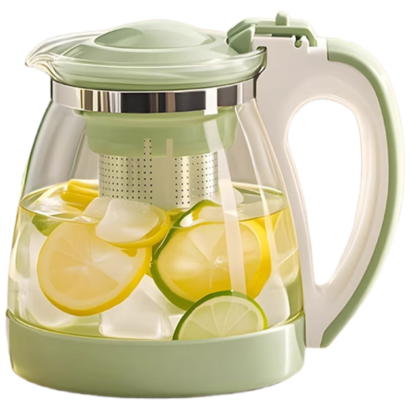 TIANXI Large Capacity Glass Cold Water Pitcher Heat-Resistant Glass Water Jug Household Glass Teapot 2000ml Student Gift