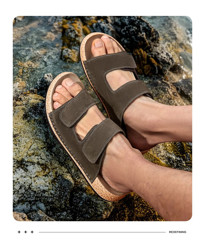 Eierkang Men's Comfortable Boken Style Summer Slippers Lightweight Flat Sandals 96687W Yellow Size 39 8