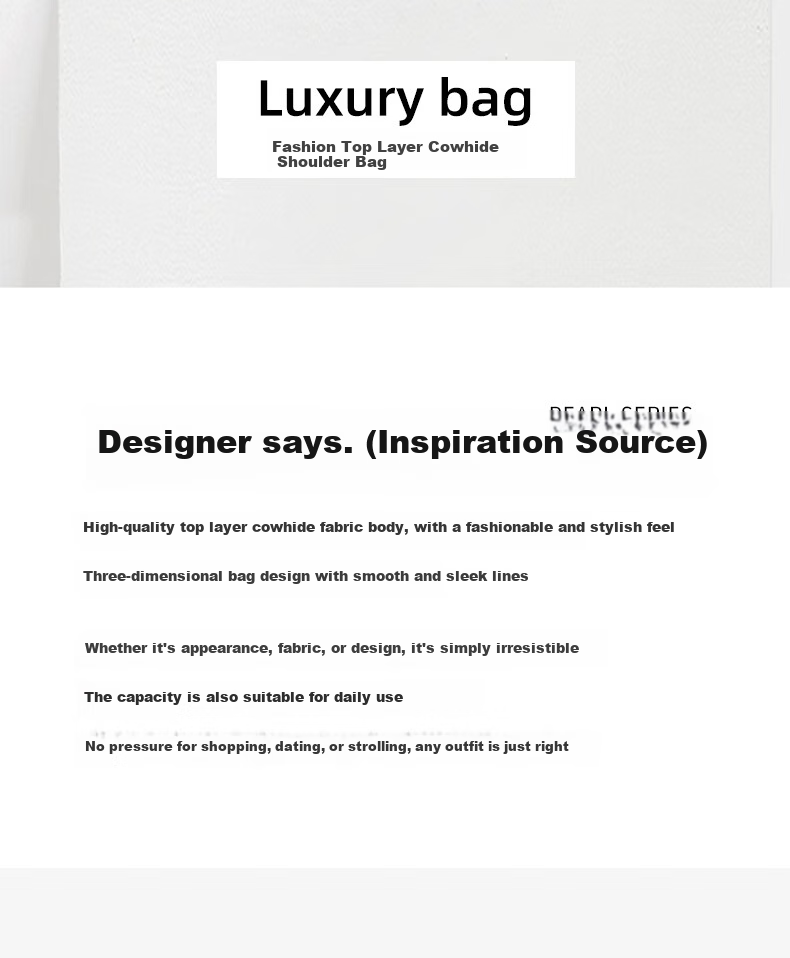 Aiqinghai Leather Handbag, Women's Crossbody Bag, Shoulder Bag, Underarm Bag, Brand Birthday Mother's Day Gift, Practical Present for Mom 3