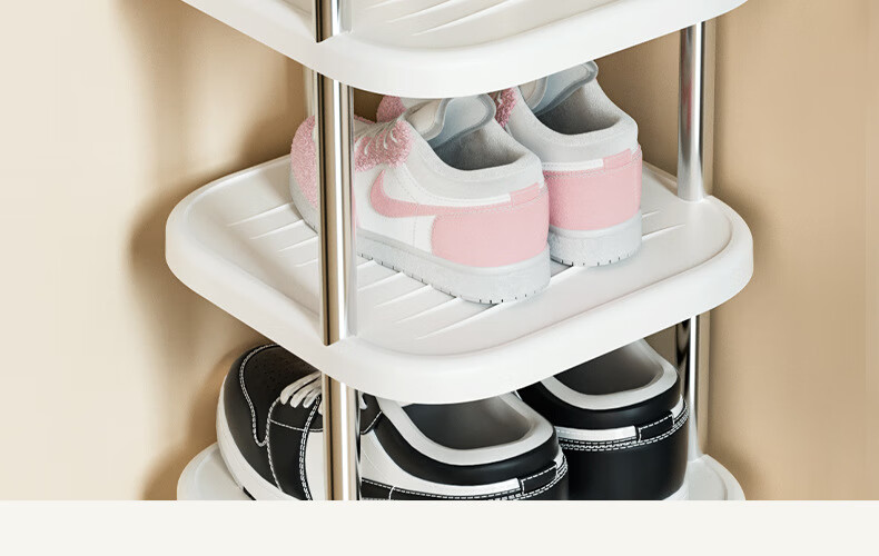 Jinlongxing Multi-Tier Shoe Rack for Entryway, Compact Stainless Steel Shoe Storage Organizer for Home, Rental Apartments And Dormitories 5