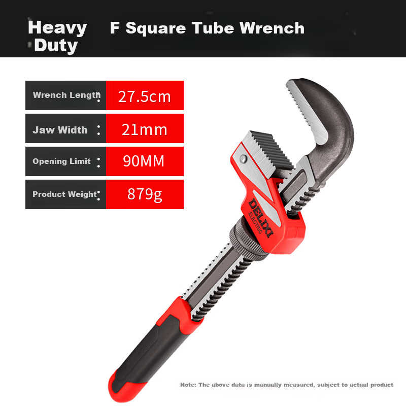 DELIXI ELECTRIC Adjustable Wrench, Household Pipe Wrench, Universal Wrench, Wide-Mouth Thickened Multi-Functional F-Type Pipe Wrench