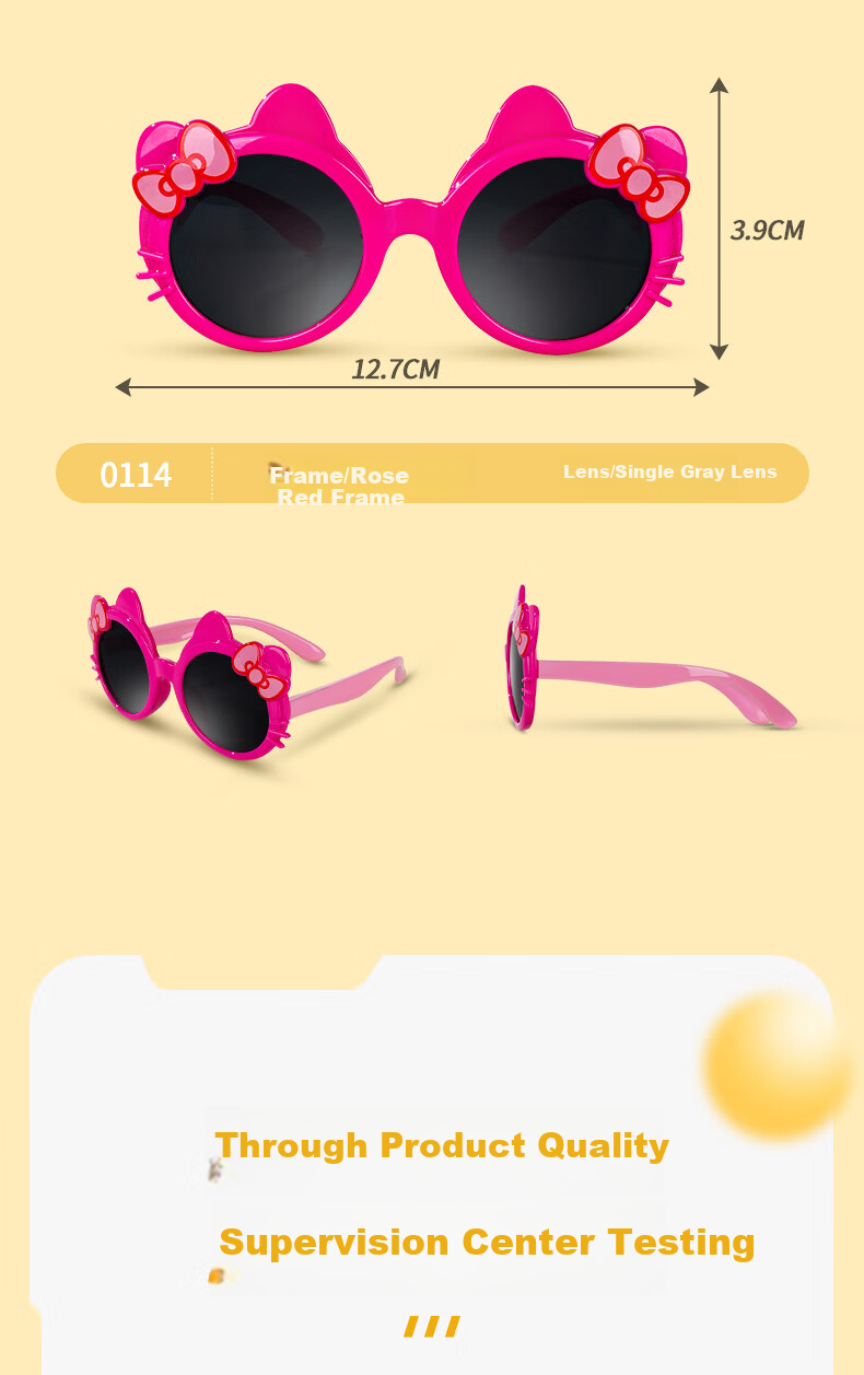Angelamiao Children's Sunglasses, Girls' Sunglasses, Little Sheep Children's Glasses, Soft Rubber Eyeglass Frames, Baby Sunglasses for Back to School 14