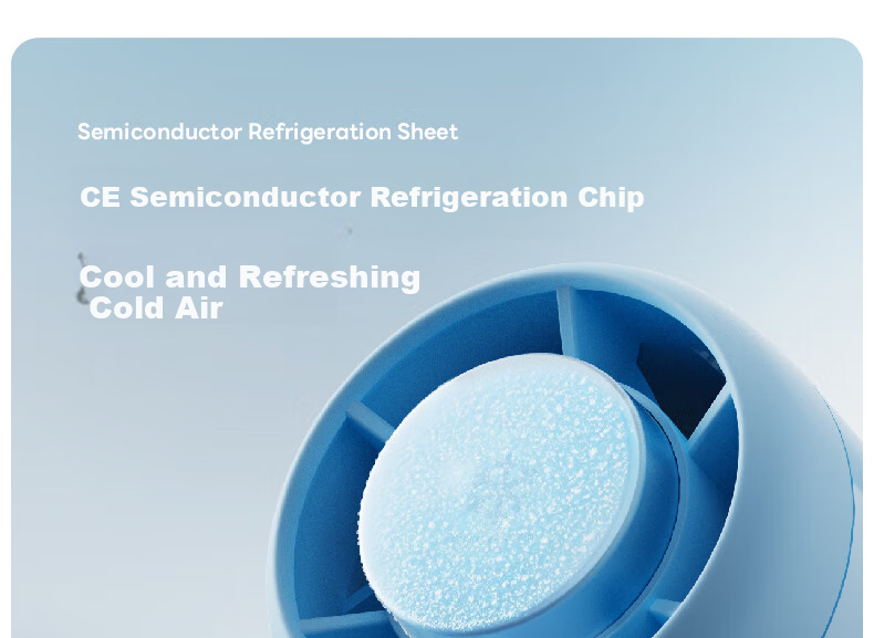 SOLOVE F03 Handheld Fan Portable Mini High-Speed USB Fan Semiconductor Cooling Turbine Air Concentrator Energy-Saving Electric Fan for Summer Outdoor Long Battery Life Blue 6