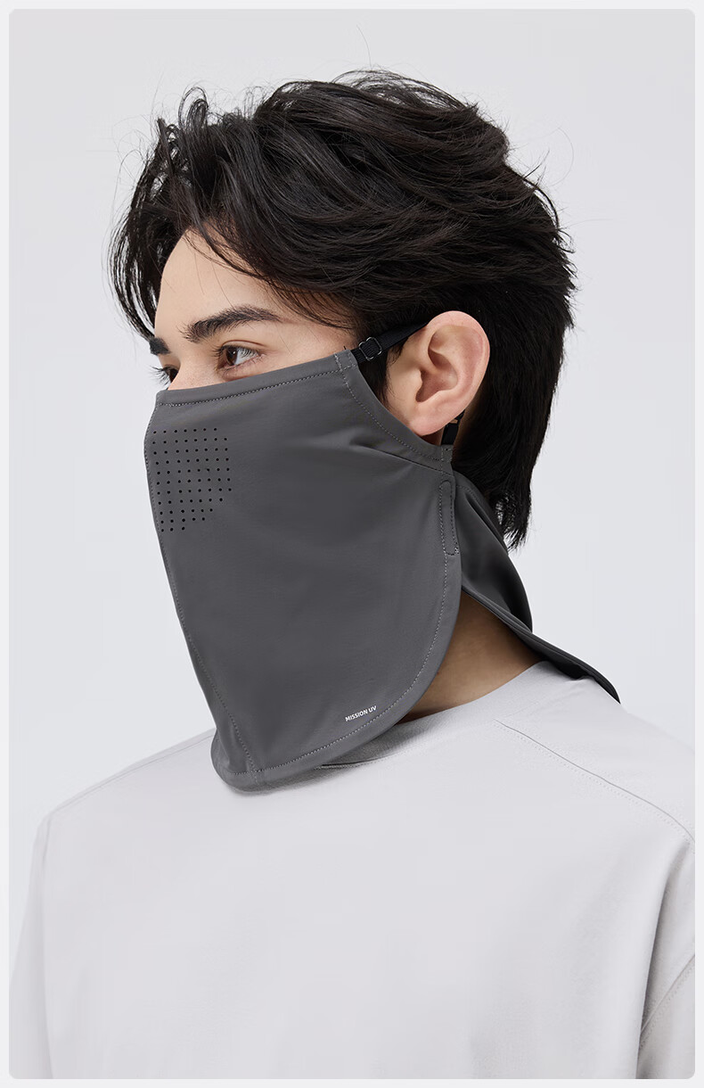 MISSION UV Ice Silk Sunscreen Face Mask Men's Cycling Mountaineering Summer UV Protection Sunshade Neck Guard Full Face Breathable Sunscreen Mask 12