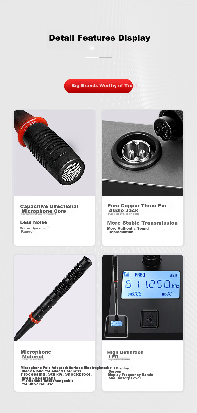 HIKVISION One-To Wireless Microphone, Desktop Long Pole Gooseneck Microphone, UHF High-Fidelity Anti-Interference Automatic Frequency Matching Anti-Loudness Conference Room Podium Speech Training Broadcasting 5