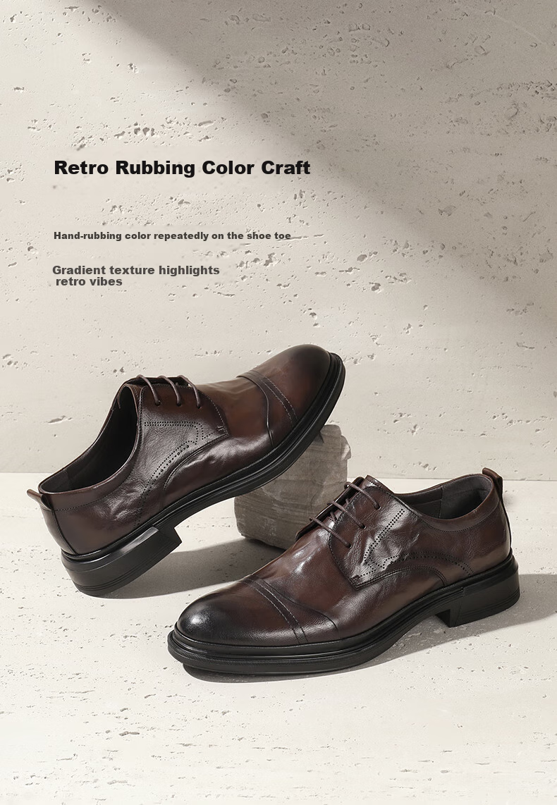 Belle Commuter Business Leather Shoes for Men, Spring And Summer Cowhide Shoes, Genuine Leather Shoes, Wedding Shoes, Professional Formal Shoes A1220 Black Size 43 5
