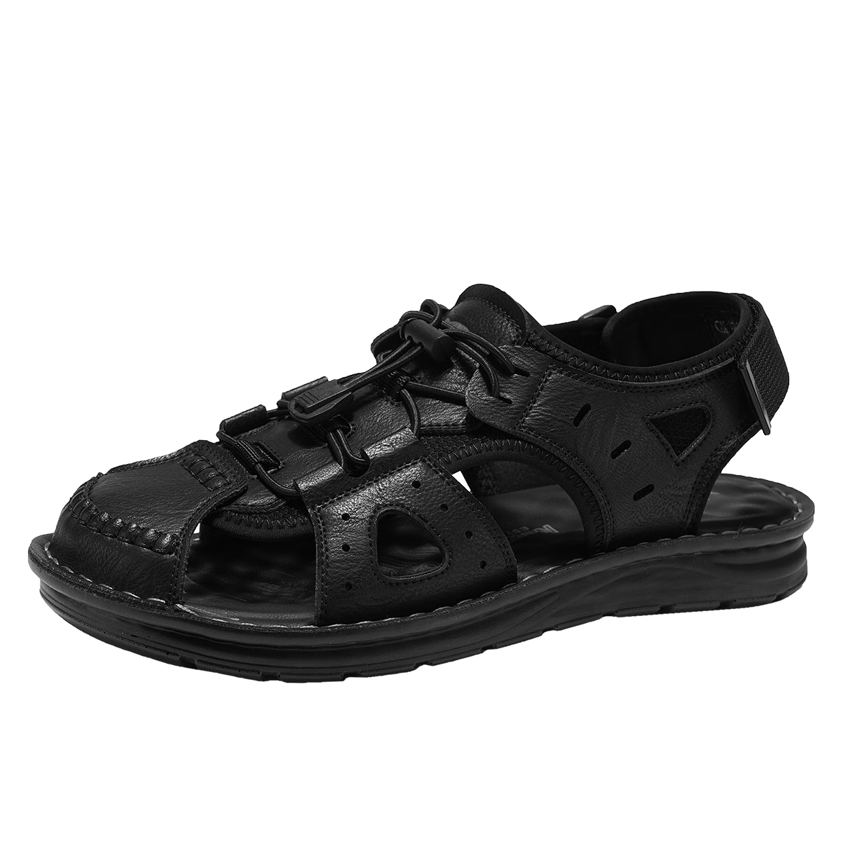 Bull Family Men's Summer Sandals Hollow Breathable Retro Thick Sole Durable Beach Shoes