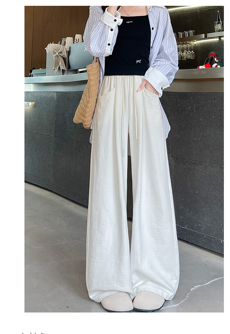 LangSha Lazy Wide-Leg Pants for Women, Spring/summer 2025, Milk Foam Yamamoto Pants, High-Waisted, Draping Casual Loose Straight-Leg Trousers for Wome 15