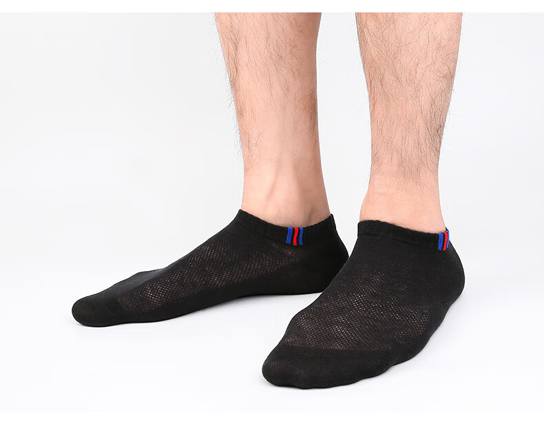 LangSha Men's Pure Cotton Short Socks, Breathable Mesh Boat Socks for Summer, Thin Casual Cotton Socks, 6 Pairs Per Pack 18